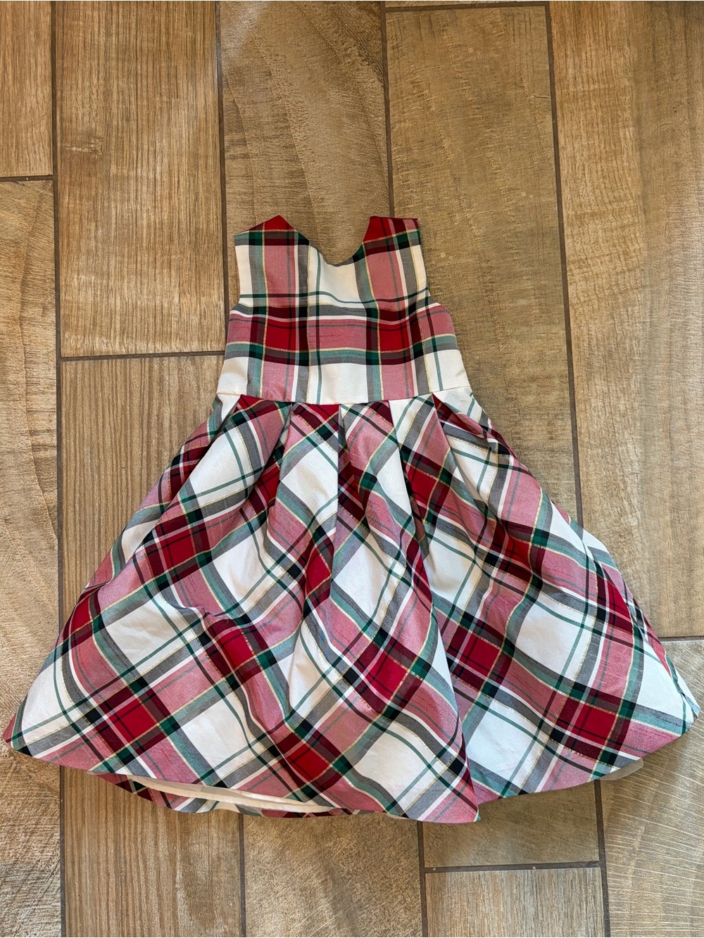 Gymboree Red White and Green Plaid Holiday Dress with Bow